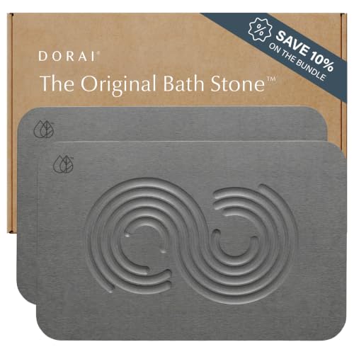 Home Stone Bath Mat Set (Zen Slate / 2 Pack)