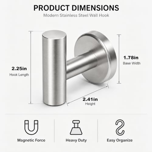 Magnetic Hooks Coat Magnet Hooks for Hanging (16 Ounce)