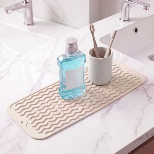 Silicone Dish Drying Mat for Multiple Usage (Tapioca / 17"L x 6"W)