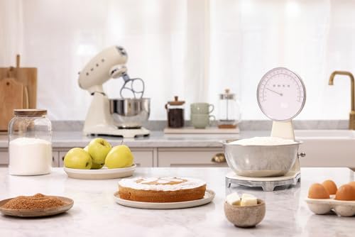 Retro Style Analog & Digital Kitchen Scale (Cream)