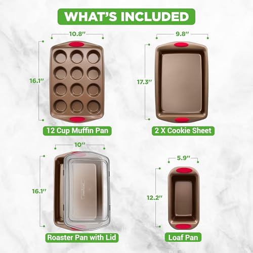 6 Piece Baking Pan Set (Gold)