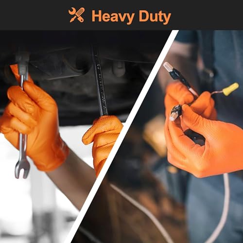 Heavy Duty Industrial Orange Nitrile Gloves (01 8mil (50ct) / XX-Large)