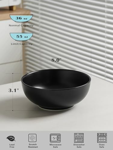 Large Serving Bowls (8 Inch / Matte Black)
