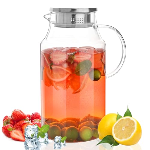 128oz Glass Pitcher with Lid (128oz)