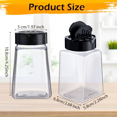 9.3 oz 30 Pack Plastic Spice Jars with Shaker Lids Clear Seasoning Containers Spice Bottles for Kitchen Storing Herbs Seasoning Powders (30 Count)