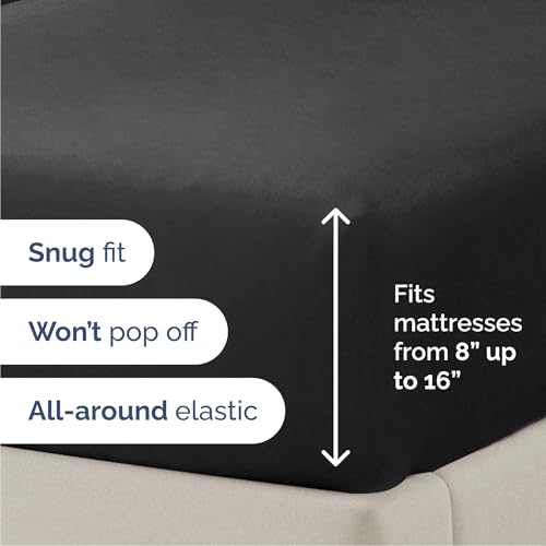 Queen Size 4 Piece Sheet Set (08 - Black / Queen)