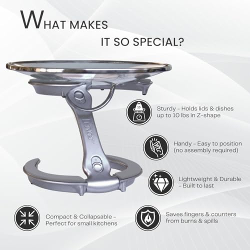 Pot Lid Holder While Cooking (Silver Frost)