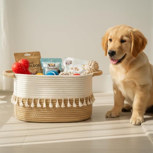 Woven Storage Bin Set of 3 (White & Jute / 3 Pack)