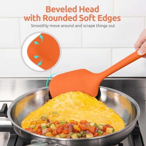Silicone Turner Cooking Spatula (Orange / 13.6 in)