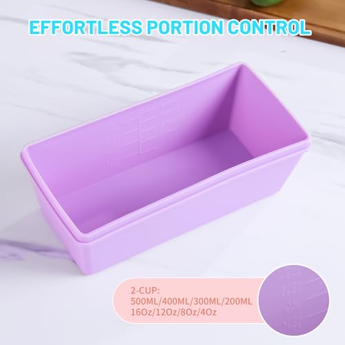 2 Cup Silicone Freezer Molds with Lids (Pastel Rainbow / 4x 2-Cup)
