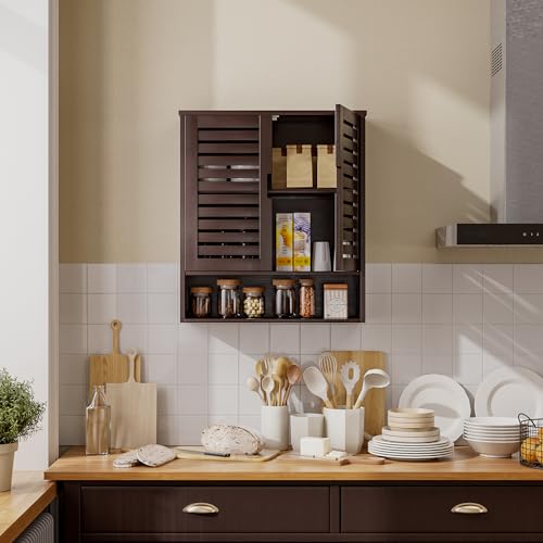 Bathroom Cabinet Wall Mounted (Brown)