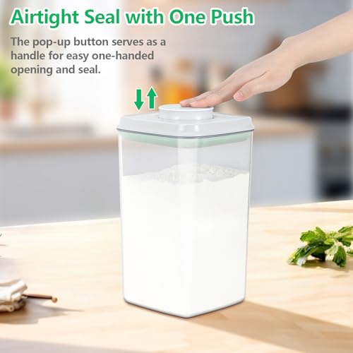 4.2 Qt Airtight Flour Rice Storage Container with Pop (4.2Qt-Square)