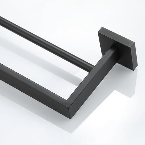 Double Towel Bars Towel Rack for Bathroom Wall Mount 32 Inch (Double 32 Inch / Matte Black)