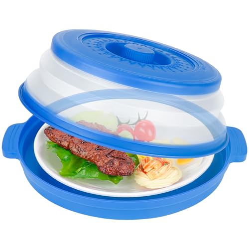 10.7 Inch Microwave Food Cover with Heat Insulation Mat (Dark Blue)