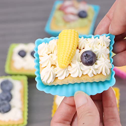 24Pack Silicone Muffin Baking Cups Cupcake Liners Lunch Box Bento Dividers (Colorsful / Large Size)