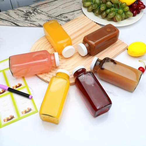 12PCS Juicing Bottles Reusable Glass (12 Ounces)