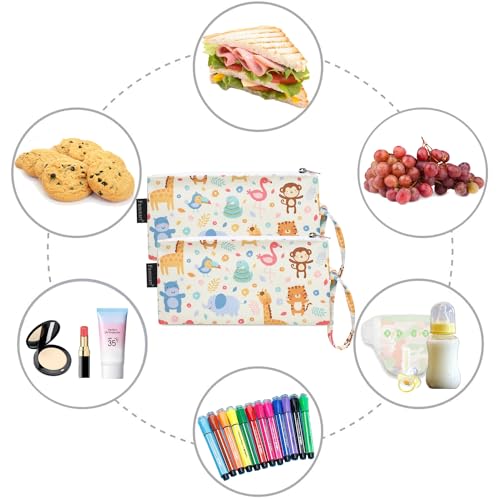Reusable Sandwich Bag (Small, 2 Packs - Zoo)