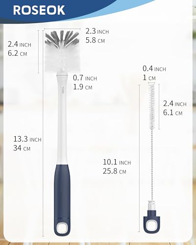 2 in 1 Bottle Brush with Straw Cleaner Brush (Navy Blue / 2pcs)