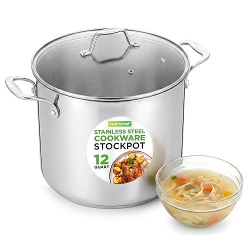 12 Quart Stainless Steel Stock Pot with Lid (Stainless Steel / 12 Quarts)