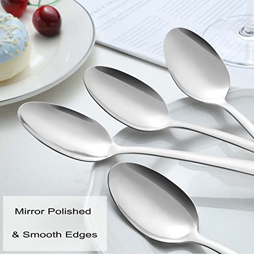 36 Pcs Dinner Spoons Set (36 Pcs 7.4'' Silver Dinner Spoons)