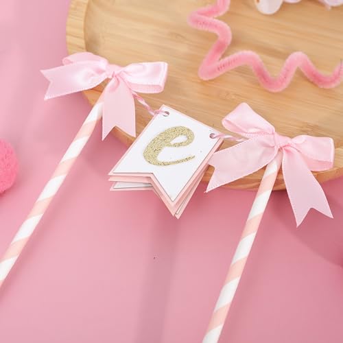 Pink Bow Ribbon Cake Topper