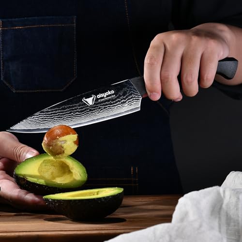 Professional Chef Knife 6.5" Damascus Kitchen Knife 8C High carbon stainless steel Super sharp (6.5")