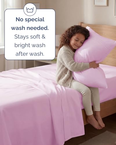 Twin Size 3 Piece Sheet Set (32 - Light Pink / Twin)