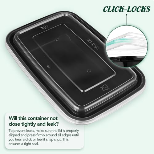 Meal Prep Containers with Lids 32oz 100 Pack (32oz-100pc)