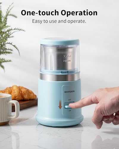 Quiet Coffee Grinder Electric (Blue / 1 BOWL)