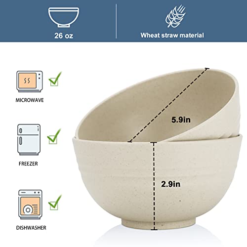 Wheat Straw Bowl Sets (26 oz / Beige)