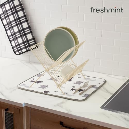 Dish Drying Mats 2 Pack (16''X18'' / Black & White Cats)
