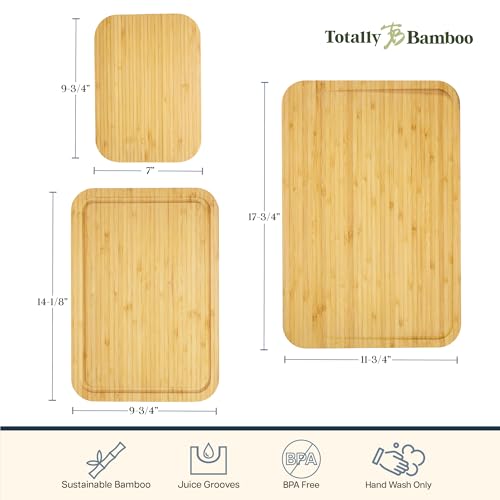 3 Piece Bamboo Cutting Board Set