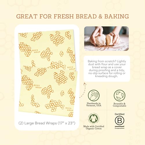 Beeswax Bread Wraps (Honeycomb 2 Pack)