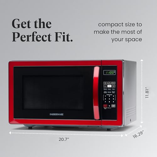1.1 Cu. Ft. Countertop Microwave Oven (1.1 Cu. Ft. / Metallic Red)
