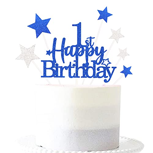 Royal Blue 1st Birthday Cake Topper (7 Count)