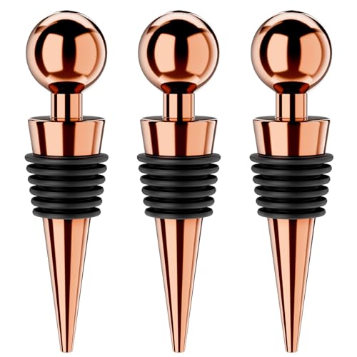 Wine Stoppers for Wine Bottles 3Pcs Vacuum Wine Bottle Stopper with Silicone Reusable Wine Corks (3 Count)