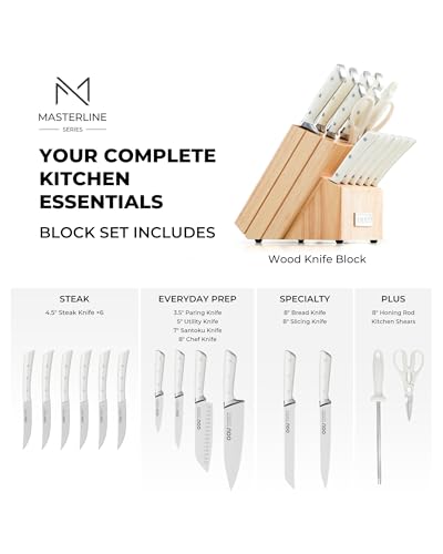 Knife Set 15 Pcs German High Carbon Stainless Steel Kitchen Knife Set