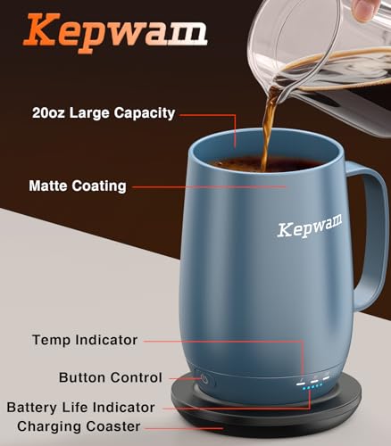 Heated Coffee Mug T2 (Steel Blue / 20oz)