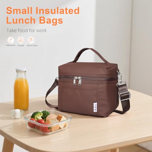 NOL 4 Liters Small Insulated Lunch Bags for Women Cooler Bag Lightweight Nylon Waterproof Lunch Box For Work （Small