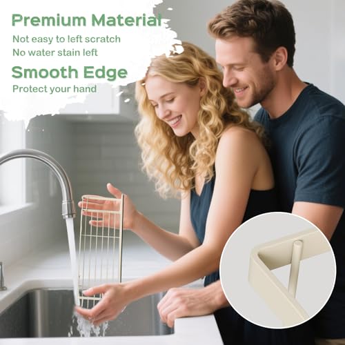 5 Pack Multifunctional Magnetic Shelves for Refrigerator Spice Rack & Washing Machine Organize (Flat style, Cream)