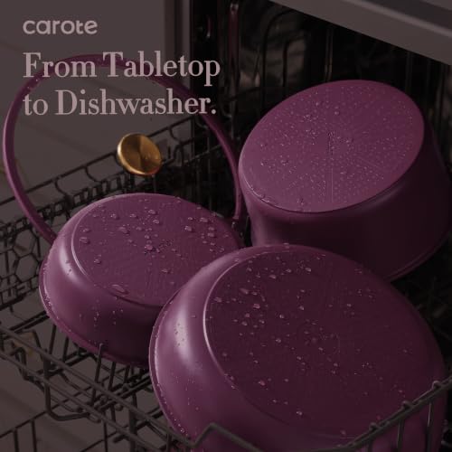 32pcs Pots and Pans Set Non Stick (Gold Ultra Violet / 32 Piece)