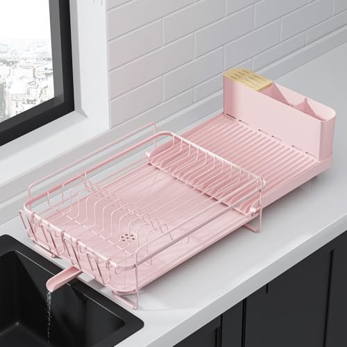 Extendable Dish Drying Rack (Standard / Pink)