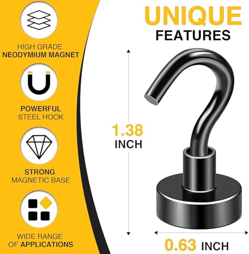 Magnetic Hooks (Black / 0.63in)