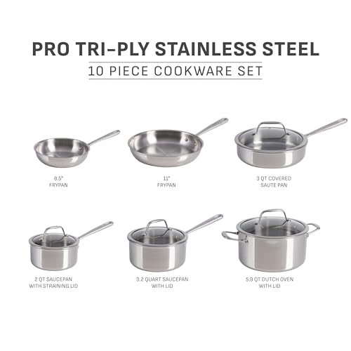 Pro Tri Ply Stainless Steel 10 (Cookware set / 10-Piece)