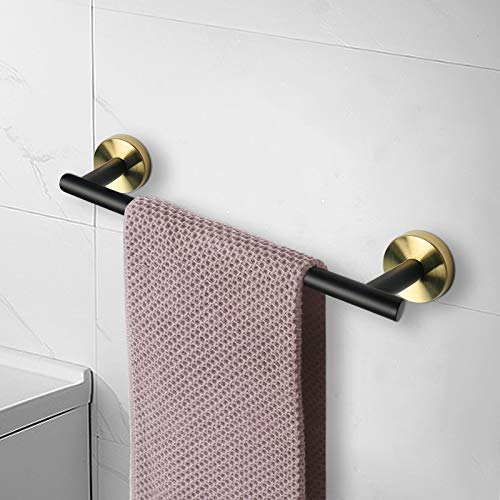 Bath Towel Bar (Matte Black & Gold / 16 Inch)