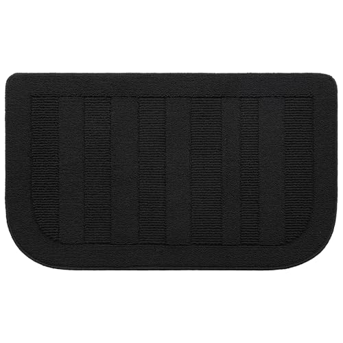 24x40 Inch Kitchen Rugs Non Slip Washable Kitchen Sink Rug (24" x 40" (Semicircular) / Black)