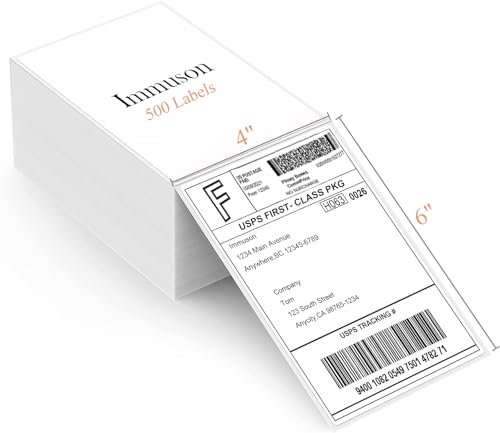 Fanfold 4 x 6 Direct Thermal Labels White Perforated Shipping Labels 500 Labels (1 Stack=500 Labels / White)
