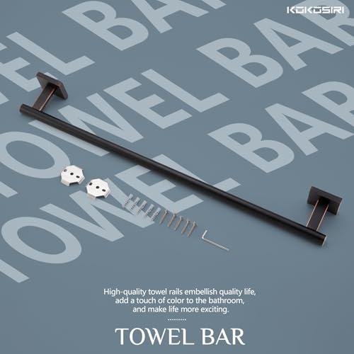 Bathroom Towel Bar Bath Towel Holders for Toilet Kitchen Cabinet Wall Mount 24 Inch Oil Rubbed Bronze Stainless Steel B4005ORB (Oil Rubbed Bronze / 24-Inch)