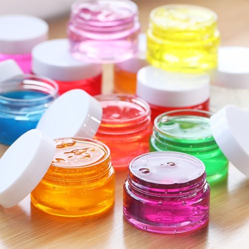 6 Pack 10 oz Plastic Jars Containers with Lids Wide (6 Count)