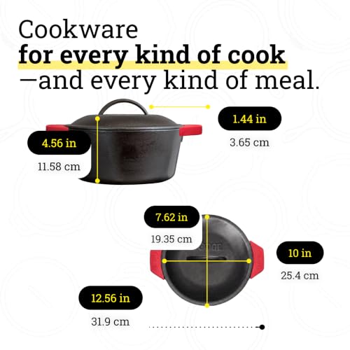 Cast Iron Dutch Oven with Loop Handle (5 Quart / Bundle)